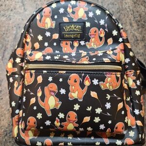 Loungefly Pokémon Charmander Kids Backpack - Black and Orange